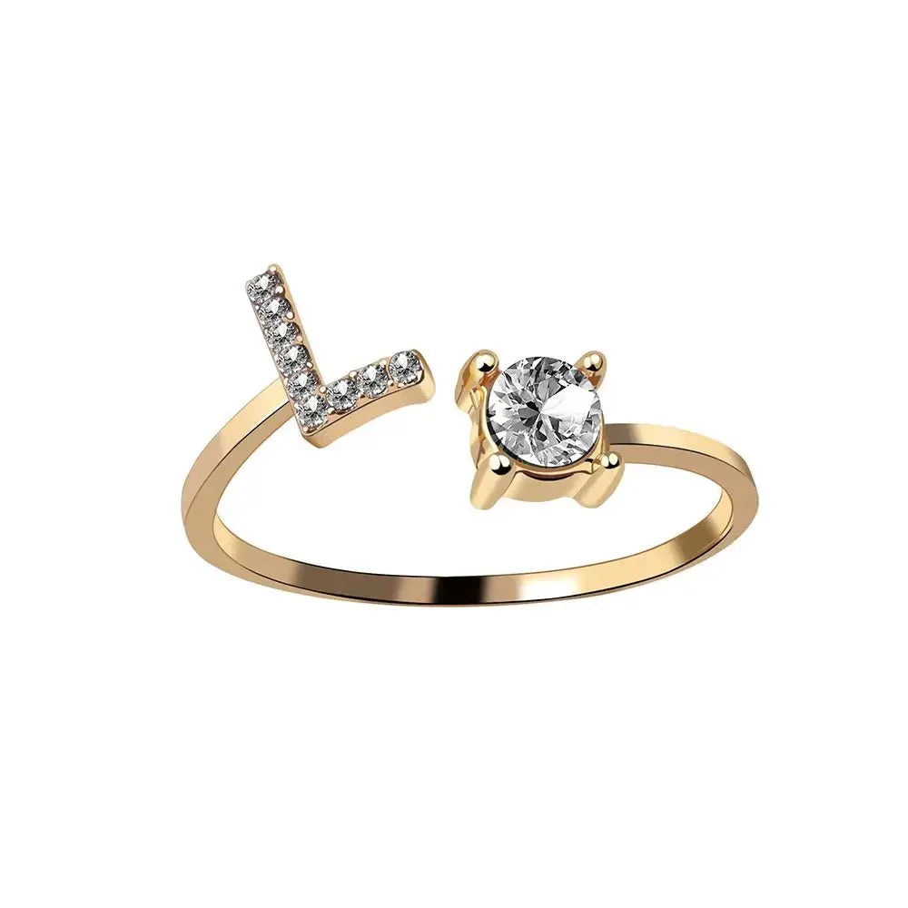 Personalized Delicate Initial Diamond Ring