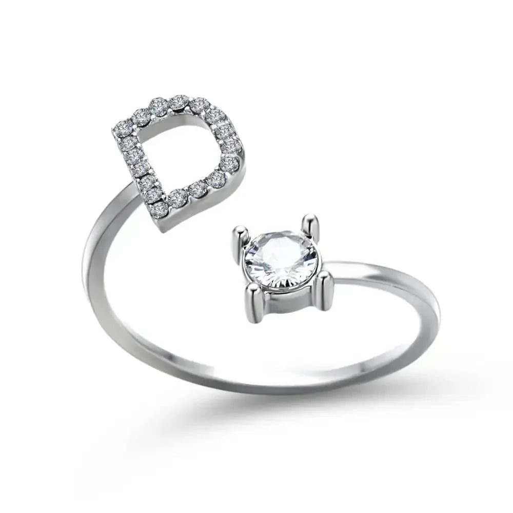 Personalized Delicate Initial Diamond Ring