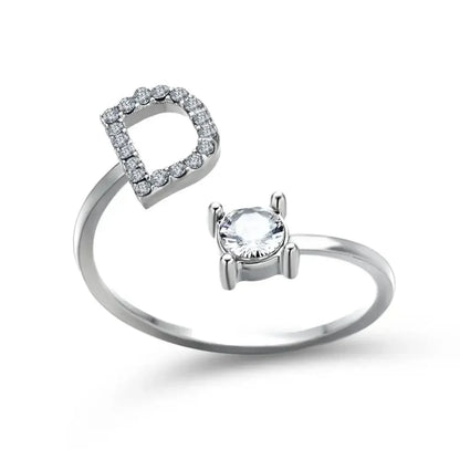 Personalized Delicate Initial Diamond Ring
