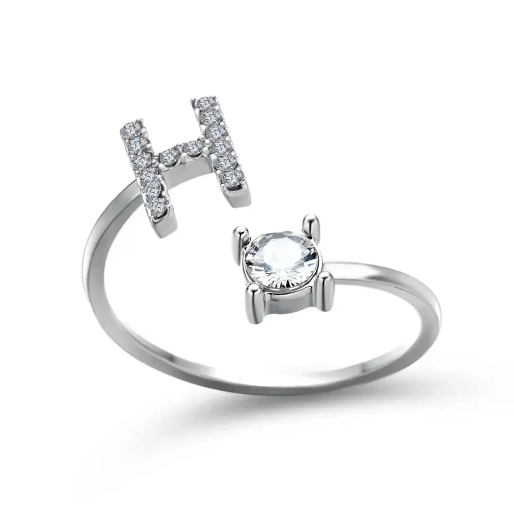 Personalized Delicate Initial Diamond Ring
