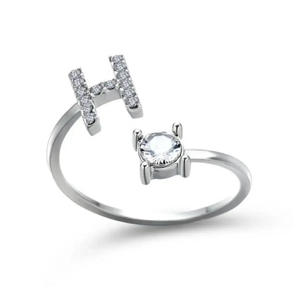Personalized Delicate Initial Diamond Ring