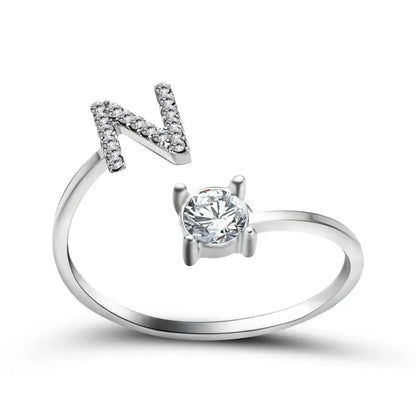 Personalized Delicate Initial Diamond Ring