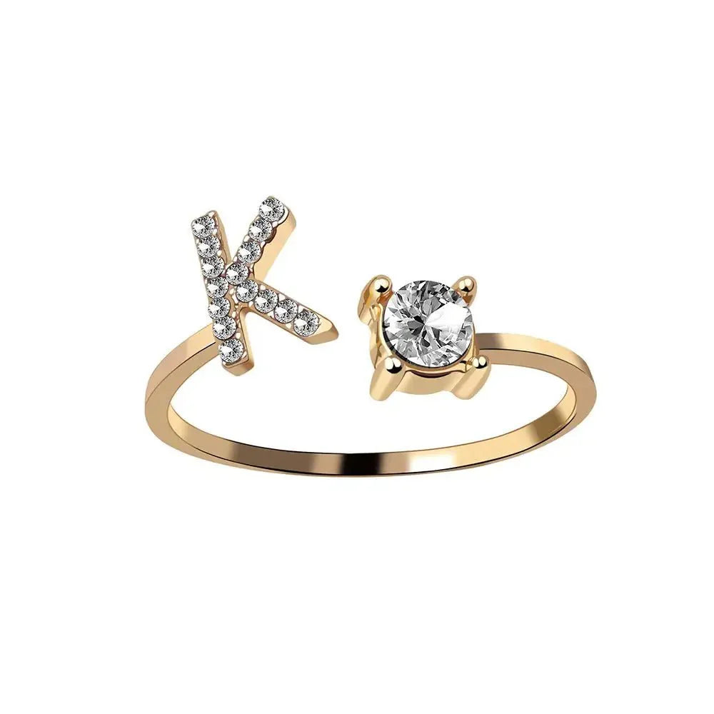 Personalized Delicate Initial Diamond Ring