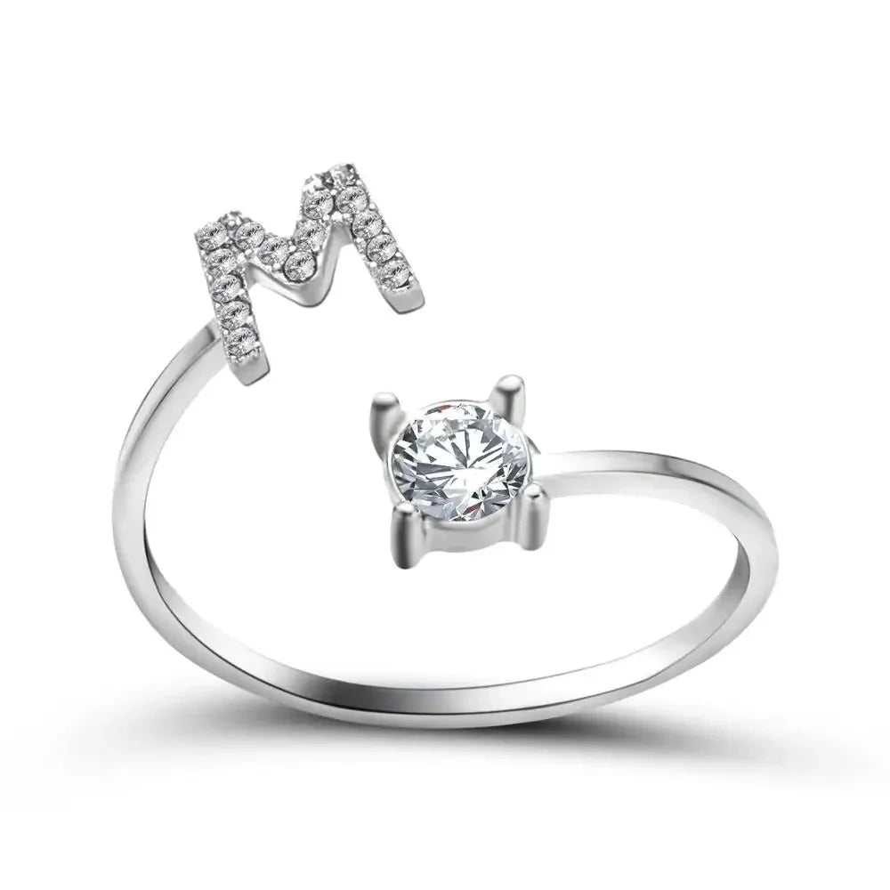 Personalized Delicate Initial Diamond Ring