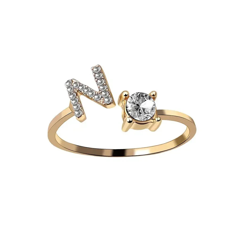 Personalized Delicate Initial Diamond Ring