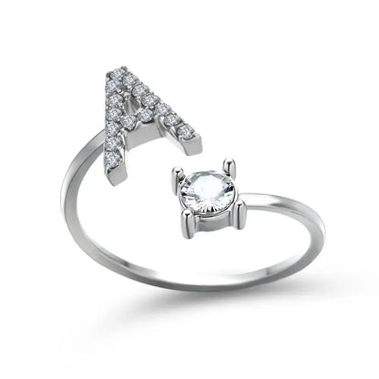 Personalized Delicate Initial Diamond Ring