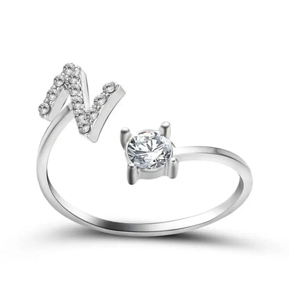 Personalized Delicate Initial Diamond Ring