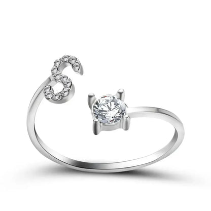 Personalized Delicate Initial Diamond Ring