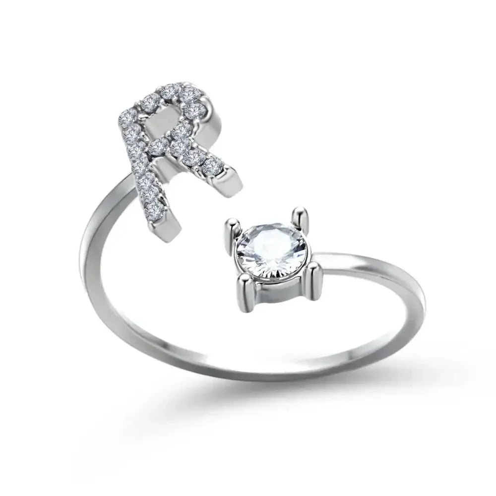 Personalized Delicate Initial Diamond Ring