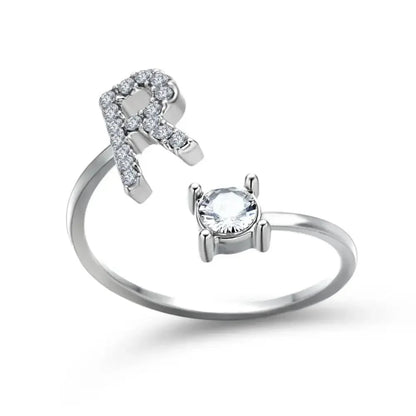 Personalized Delicate Initial Diamond Ring