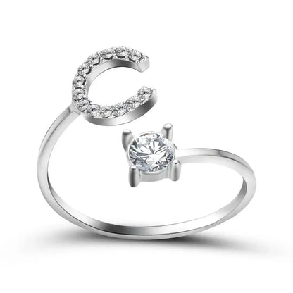 Personalized Delicate Initial Diamond Ring