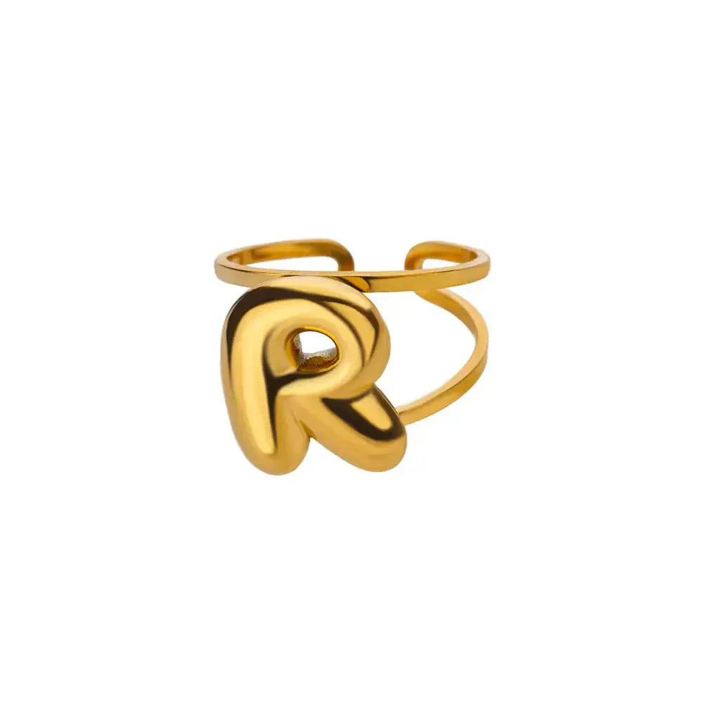Personalized Initial Open Ring Adjustable Band