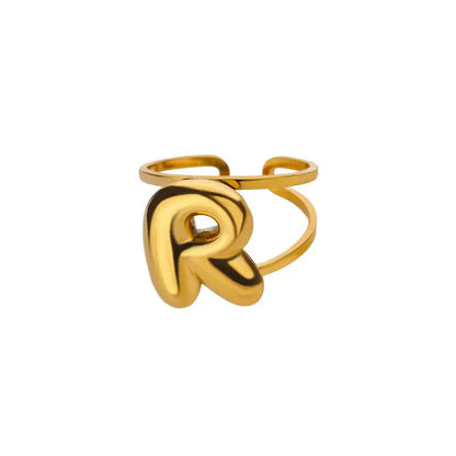 Personalized Initial Open Ring Adjustable Band