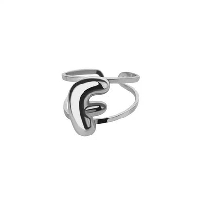 Personalized Initial Open Ring Adjustable Band