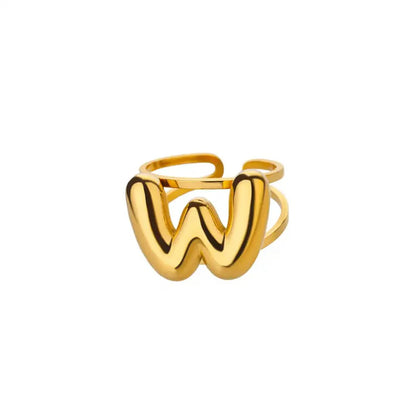 Personalized Initial Open Ring Adjustable Band