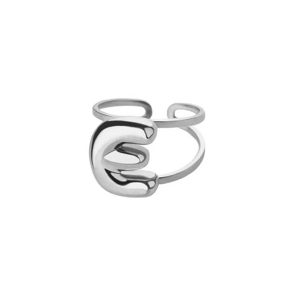Personalized Initial Open Ring Adjustable Band