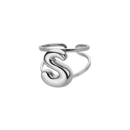 Personalized Initial Open Ring Adjustable Band