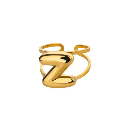 Personalized Initial Open Ring Adjustable Band