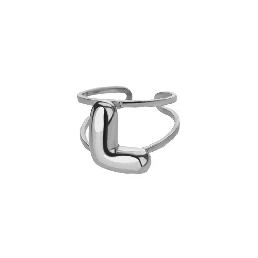 Personalized Initial Open Ring Adjustable Band