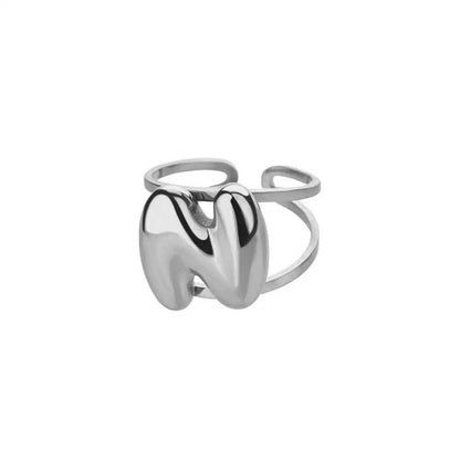 Personalized Initial Open Ring Adjustable Band