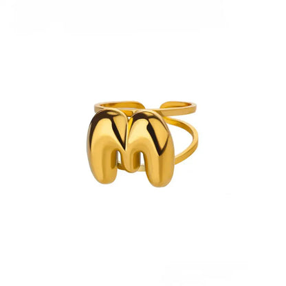 Personalized Initial Open Ring Adjustable Band