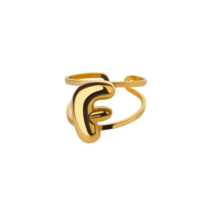 Personalized Initial Open Ring Adjustable Band