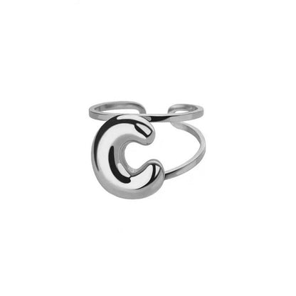 Personalized Initial Open Ring Adjustable Band