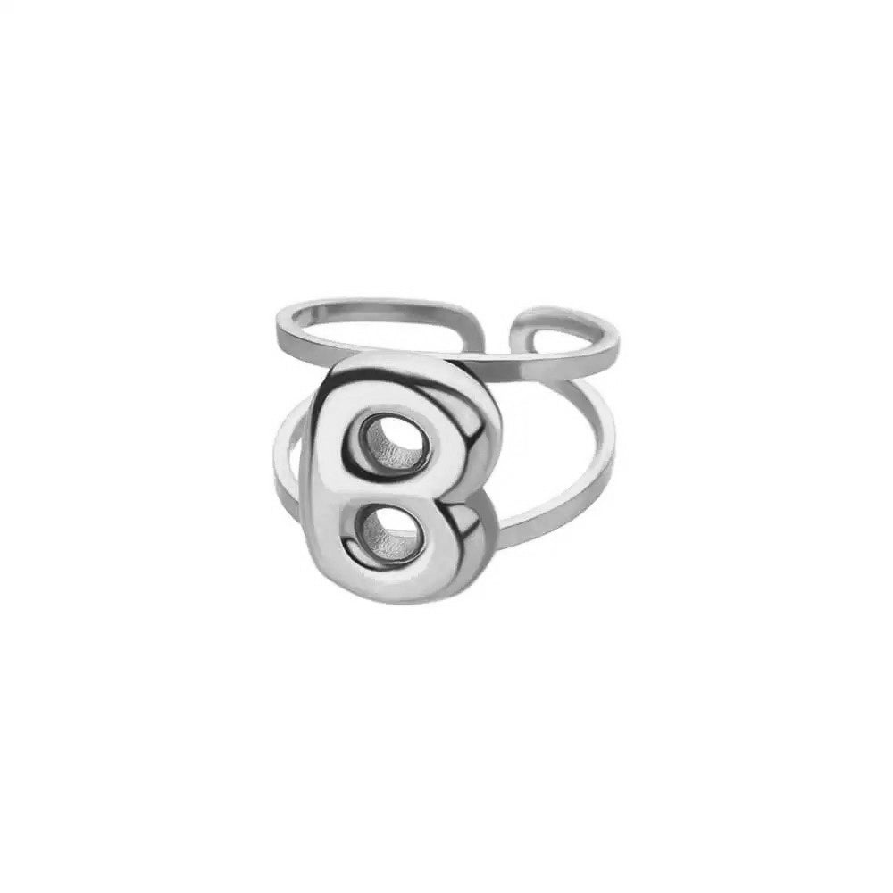 Personalized Initial Open Ring Adjustable Band