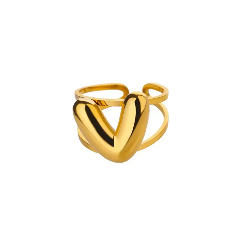 Personalized Initial Open Ring Adjustable Band