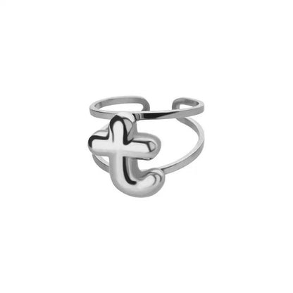 Personalized Initial Open Ring Adjustable Band