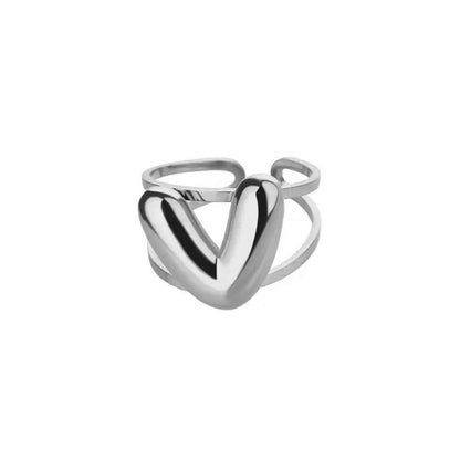 Personalized Initial Open Ring Adjustable Band