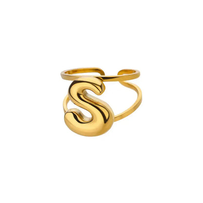 Personalized Initial Open Ring Adjustable Band