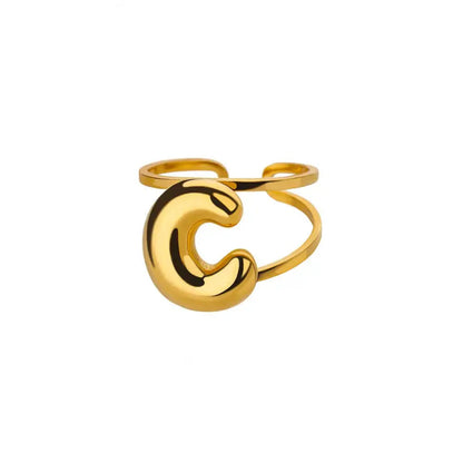 Personalized Initial Open Ring Adjustable Band