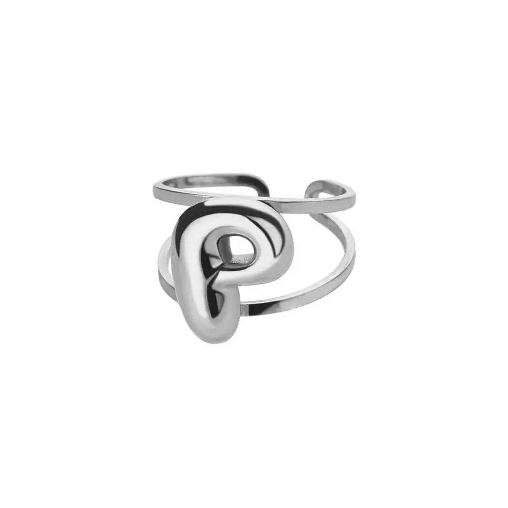Personalized Initial Open Ring Adjustable Band