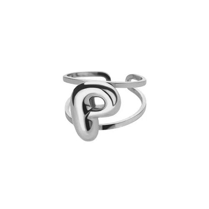 Personalized Initial Open Ring Adjustable Band