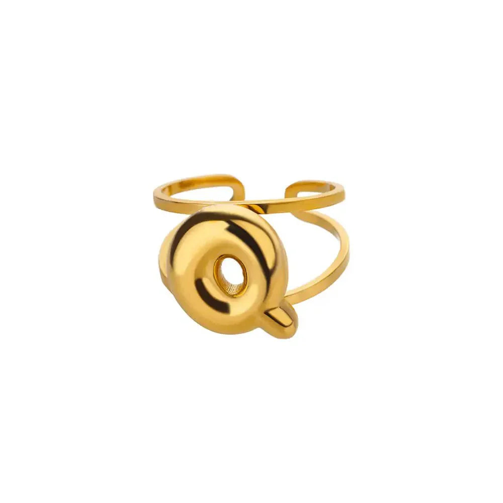 Personalized Initial Open Ring Adjustable Band