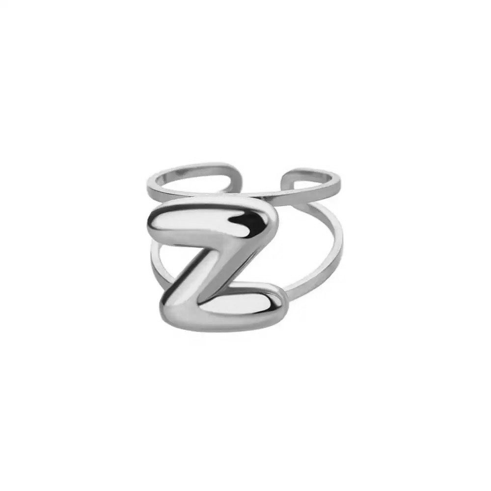 Personalized Initial Open Ring Adjustable Band