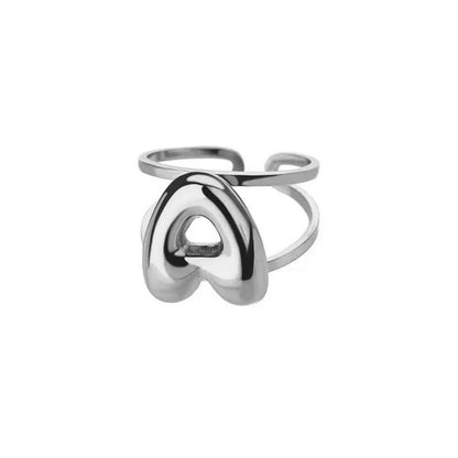Personalized Initial Open Ring Adjustable Band
