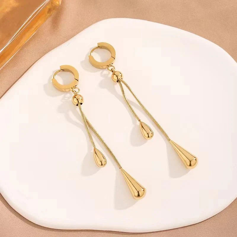 Simple Drop Bar Necklace and Earring Set