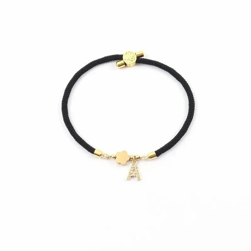 Personalized Initial Letter Adjustable Charm Bracelet