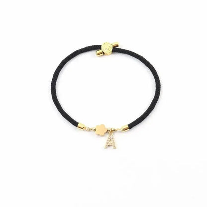 Personalized Initial Letter Adjustable Charm Bracelet