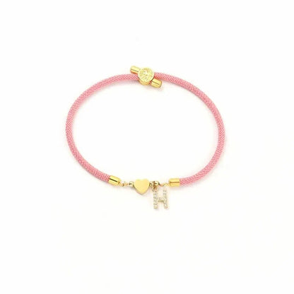 Personalized Initial Letter Adjustable Charm Bracelet