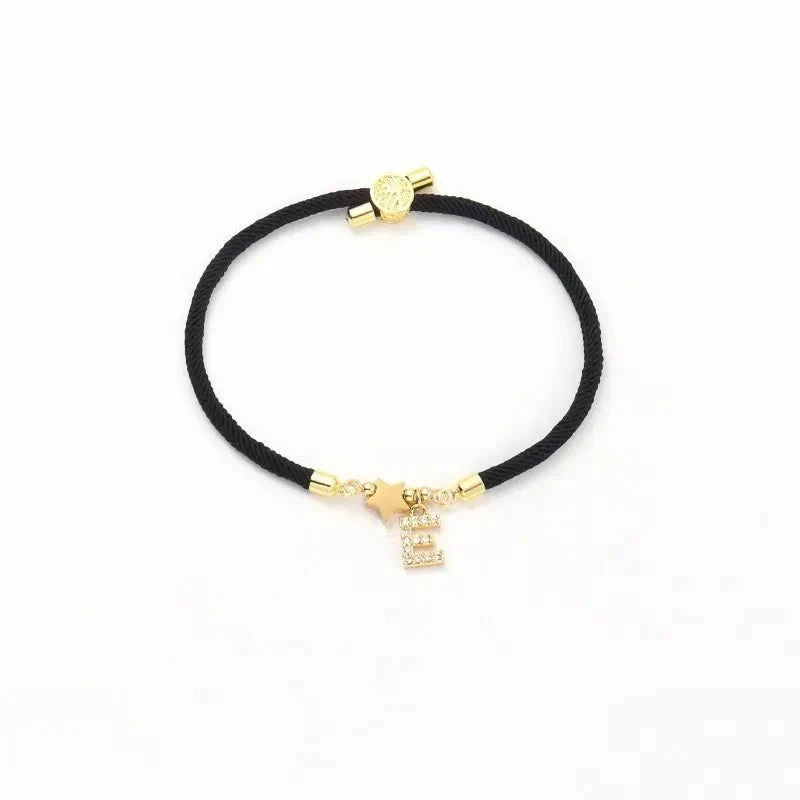 Personalized Initial Letter Adjustable Charm Bracelet