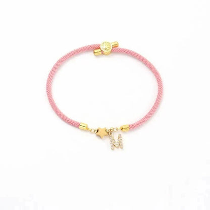 Personalized Initial Letter Adjustable Charm Bracelet