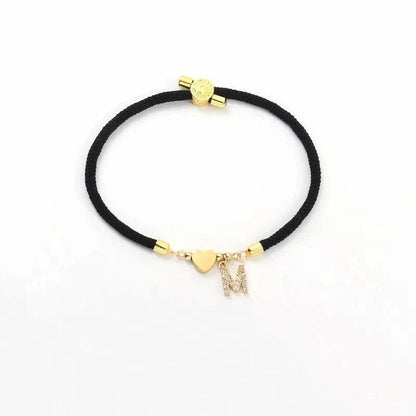 Personalized Initial Letter Adjustable Charm Bracelet