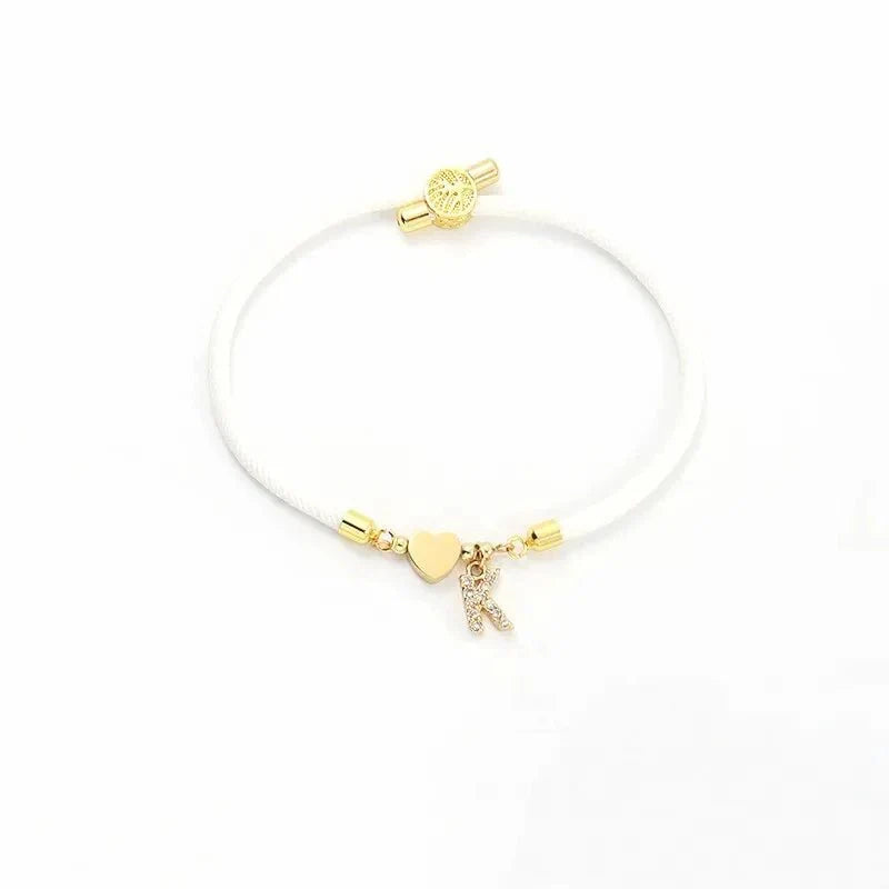 Personalized Initial Letter Adjustable Charm Bracelet