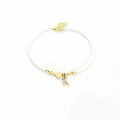 Personalized Initial Letter Adjustable Charm Bracelet