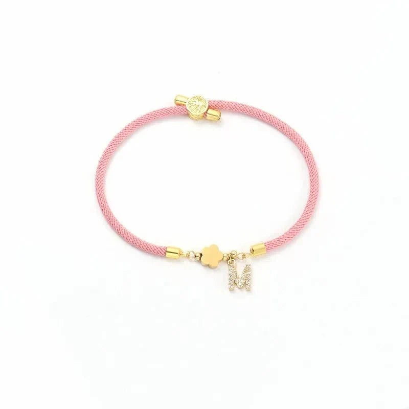Personalized Initial Letter Adjustable Charm Bracelet