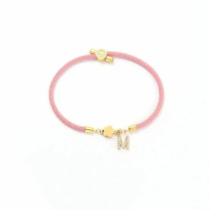 Personalized Initial Letter Adjustable Charm Bracelet