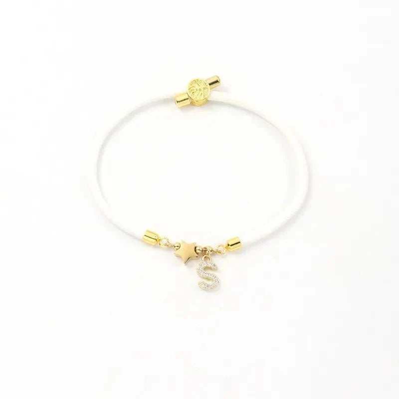 Personalized Initial Letter Adjustable Charm Bracelet